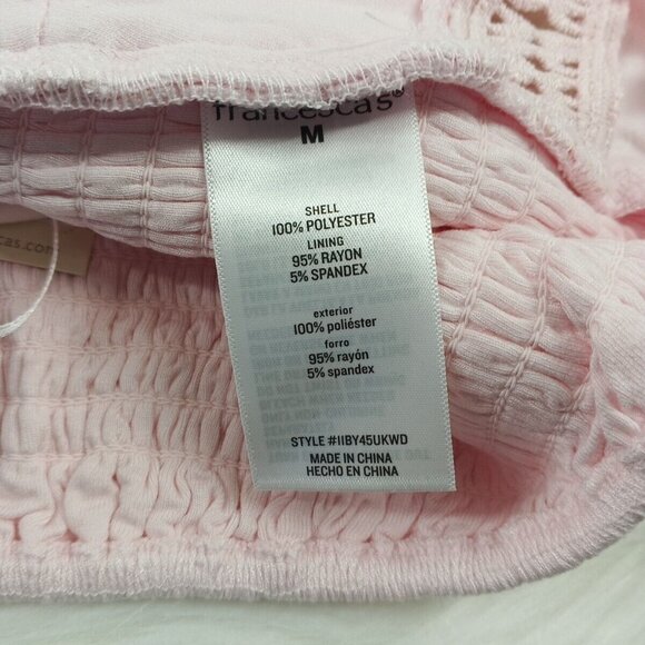 NWT FRANCESCA Mi Ami Bralette Lace Smocked M(8-10) Pink Stra Cross Back - Picture 12 of 12